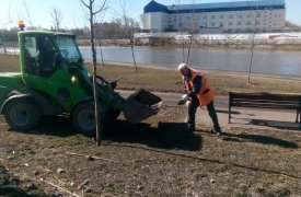 Набережную реки Упы приводят в порядок после паводка