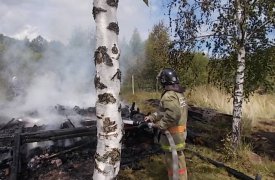 В Тульской области сгорела баня