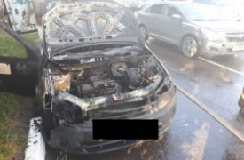 Вечером в Туле сгорела «Лада Веста»