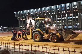 В Туле на площади Ленина готовят площадку для открытия Губернского катка