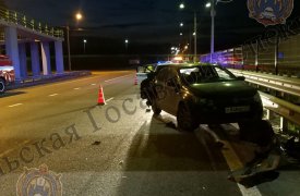 В Тульской области иномарка врезалась в стоящий на обочине автомобиль