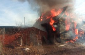 В Алексинском районе деревянный дом вспыхнул, словно спичка